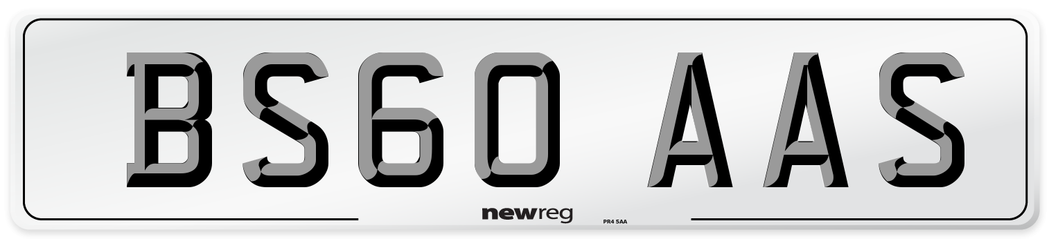 BS60 AAS Number Plate from New Reg